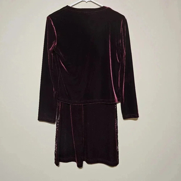 Vintage Y2K Maurices ENT Entrancy Velour Velvet Dress / Cardigan Size Medium - Picture 10 of 13